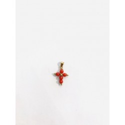 Croix en corail rouge XS