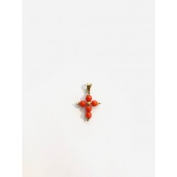 Croix en corail rouge PM