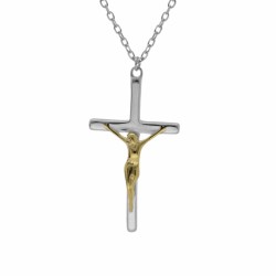 Croix en argent avec Christ...