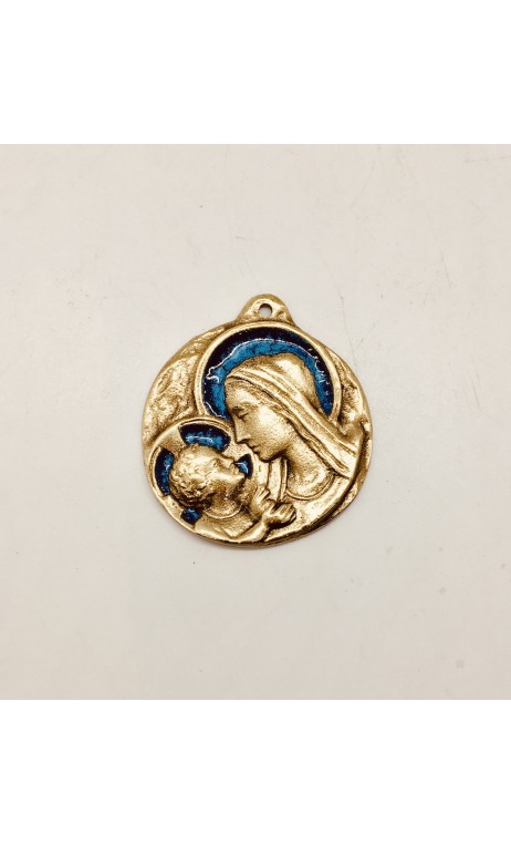 Médaille enfant de la crèche or 18K biseauté 16mm